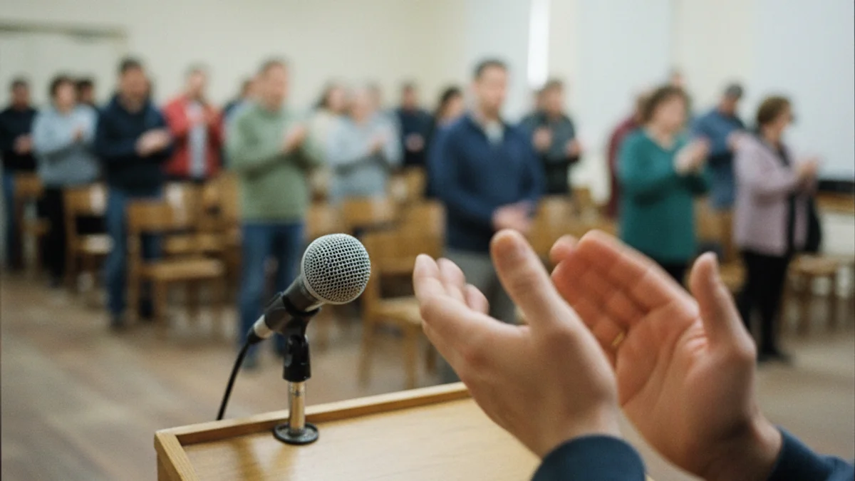 Imatge genèrica d'una reunió sindical o assemblea local en un centre cívic.