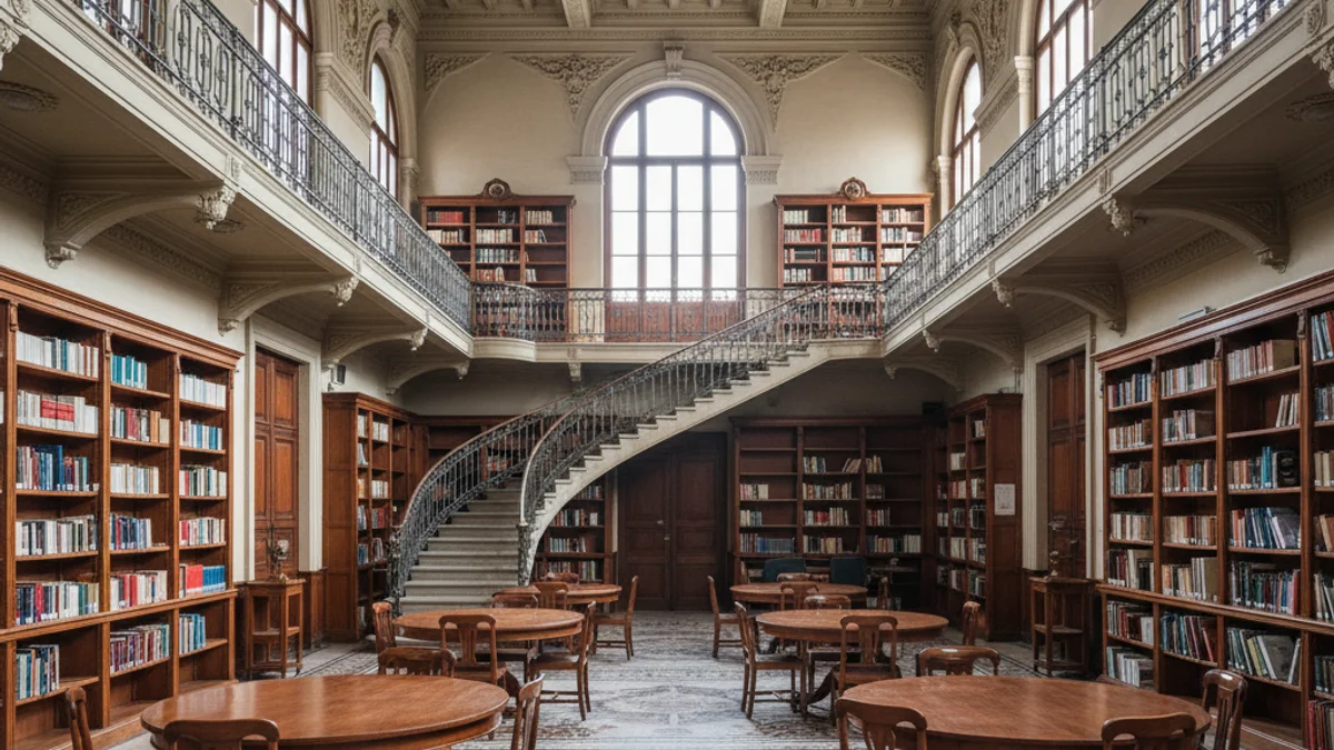 Imatge genèrica d'un ateneu o centre cultural històric, amb gent reunida en un espai social.
