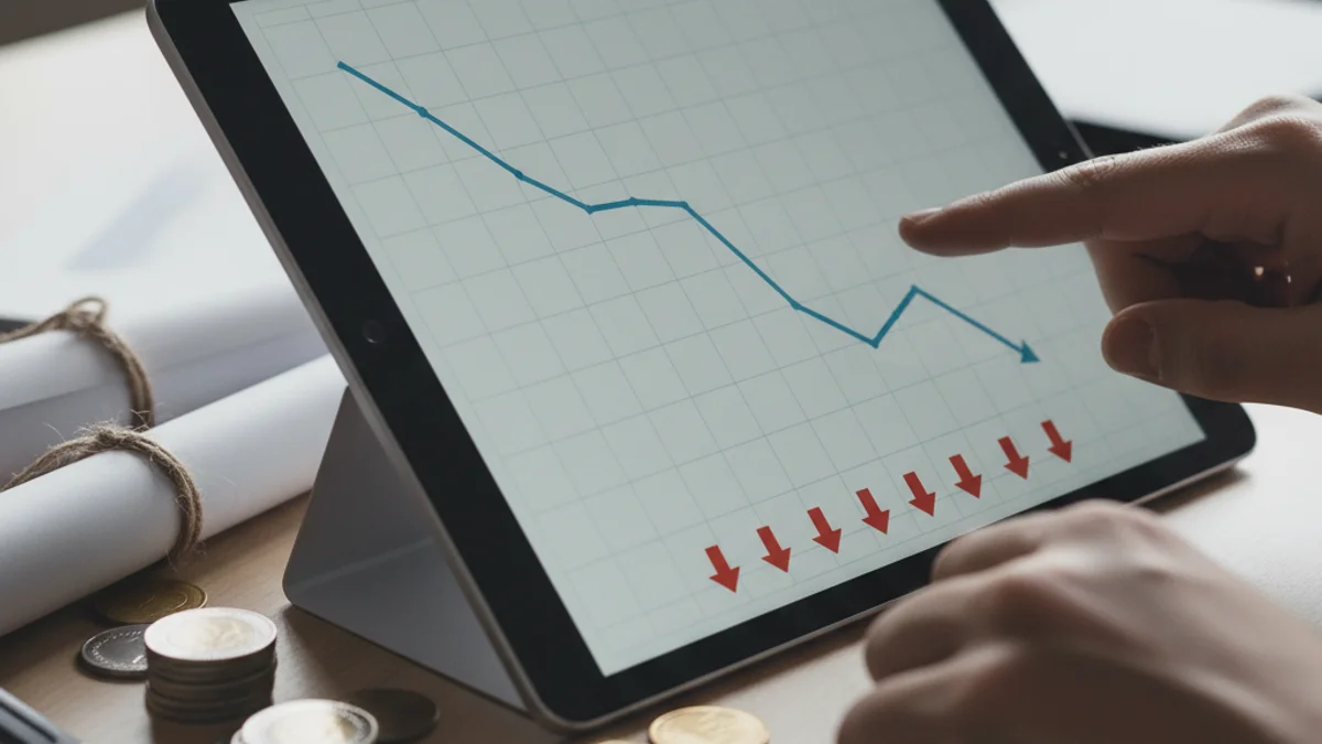Gràfic abstracte que representa la caiguda de la taxa de morositat en una economia domèstica.