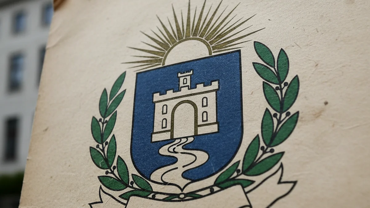 Representació gràfica d'un símbol municipal modernitzat sense elements monàrquics.