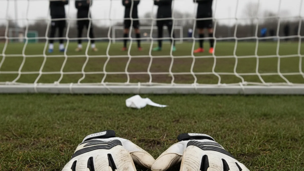 Imatge genèrica d'un camp de futbol amb la porteria buida, simbolitzant la incertesa del porter.