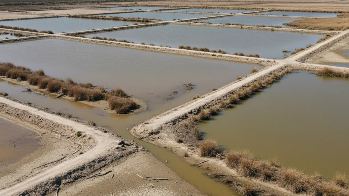 Imatge genèrica del riu Ebre al seu tram final, amb camps d'arròs i aigua baixa al Delta.