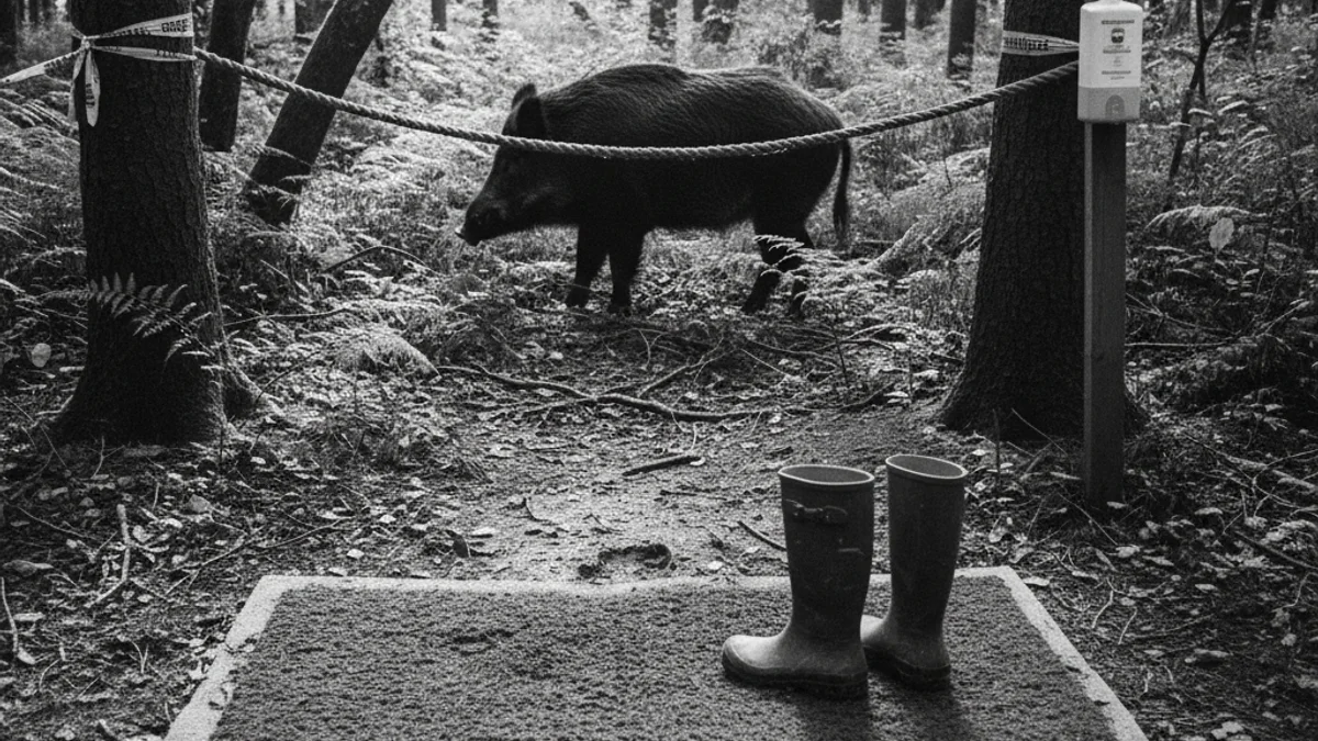 Imatge genèrica d'un porc senglar en un bosc, simbolitzant la crisi sanitària.