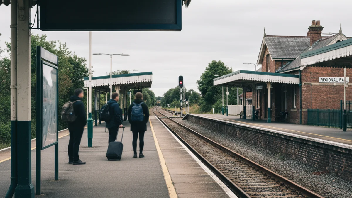 Imatge genèrica d'una andana de tren regional amb pocs passatgers, simbolitzant la desconfiança en el servei.