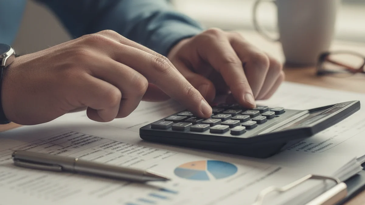 Representació visual d'una calculadora o documents financers que simbolitzen la planificació de la jubilació.