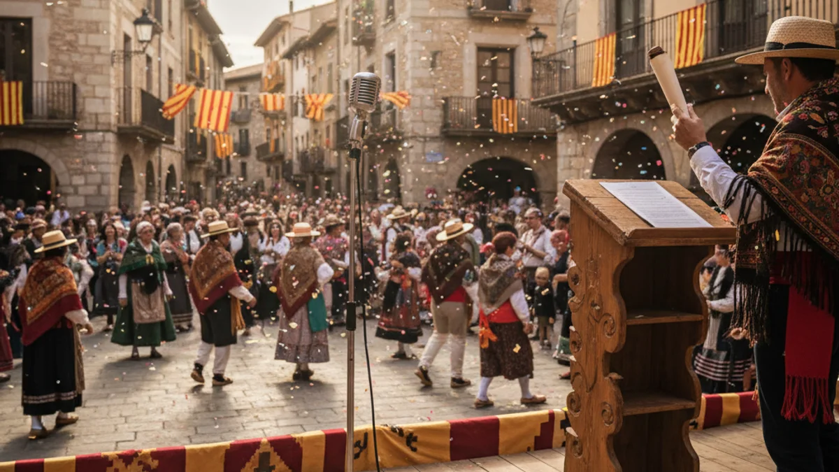 Imatge genèrica d'un esdeveniment cultural o una festa popular en una ciutat catalana amb gent reunida.
