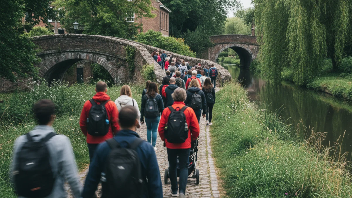 Imatge genèrica d'una caminada popular en un entorn natural, simbolitzant la solidaritat i la comunitat.