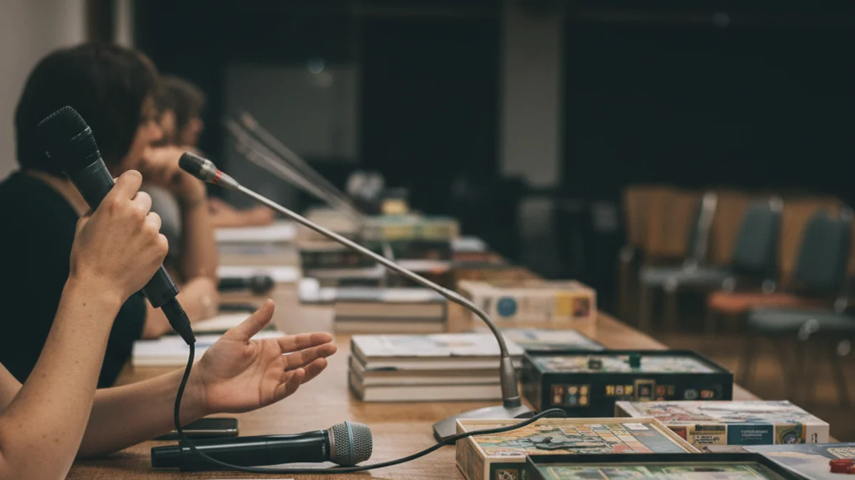 Imatge genèrica d'una taula rodona o xerrada sobre cultura i creació de contingut.