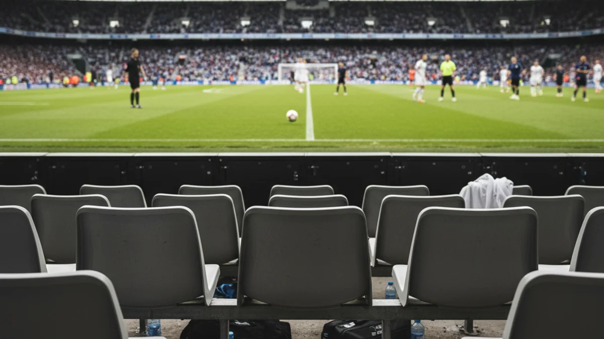 Imatge genèrica del banc de suplents d'un equip de futbol durant un partit.