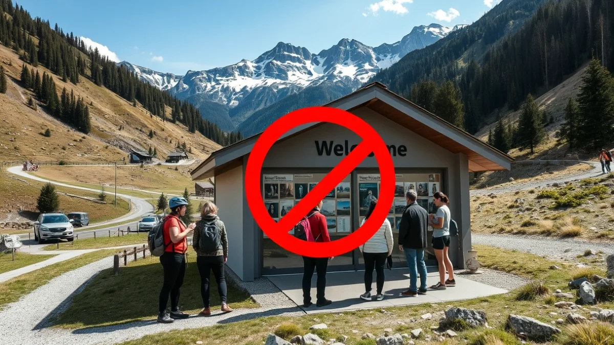 Imatge genèrica d'un centre d'informació turística o un punt d'acollida per a activitats de muntanya.