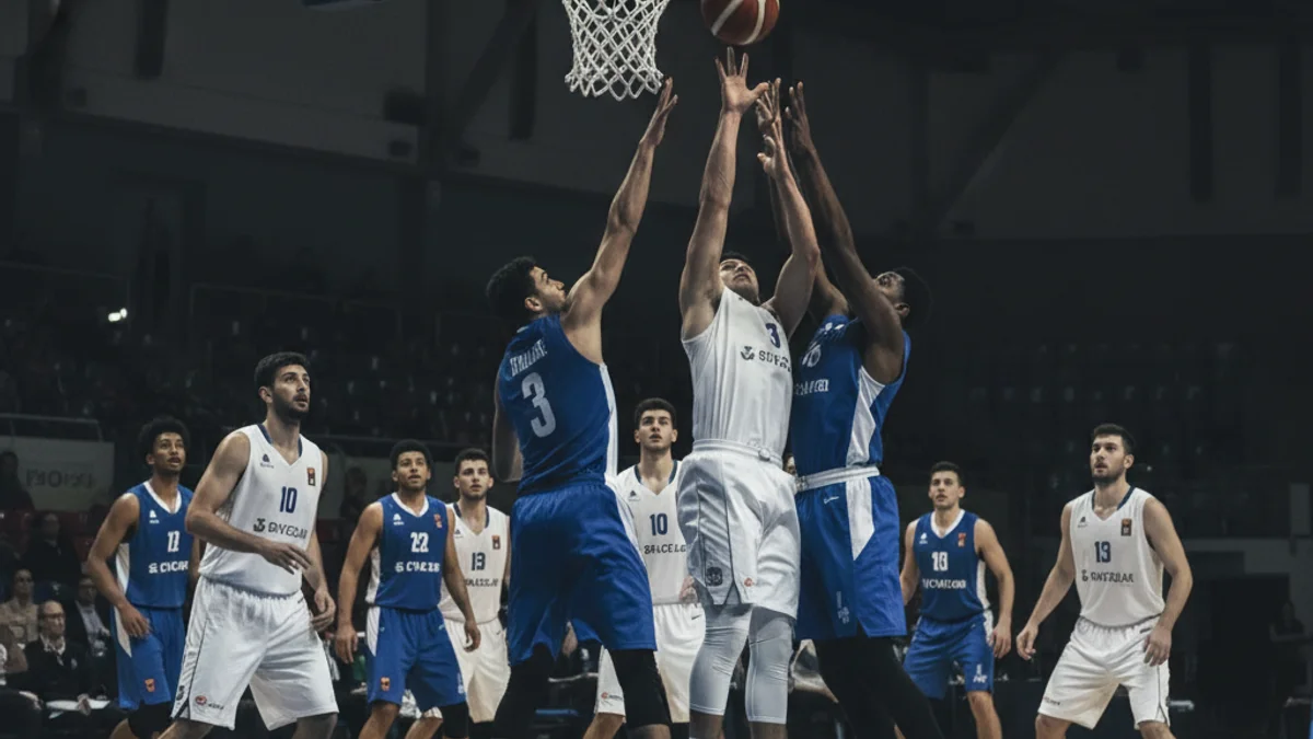 Imatge genèrica d'un partit de bàsquet amb jugadors en acció, sense cares visibles.