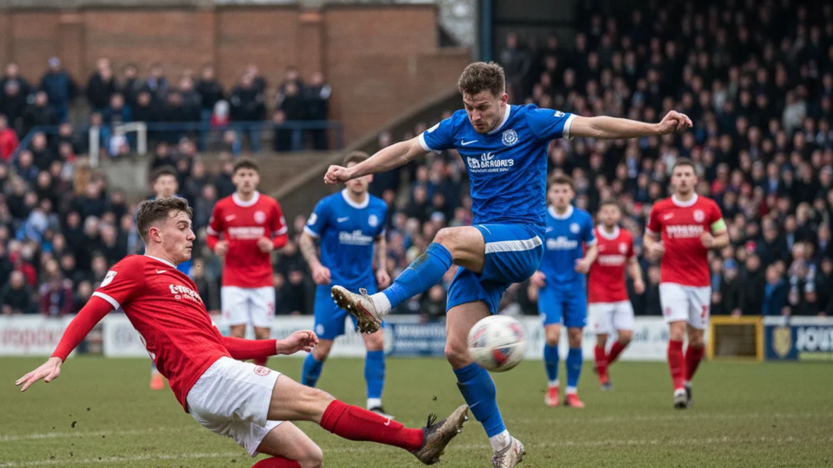 Vista genèrica d'un camp de futbol amb aficionats borrosos a la graderia durant un partit local.