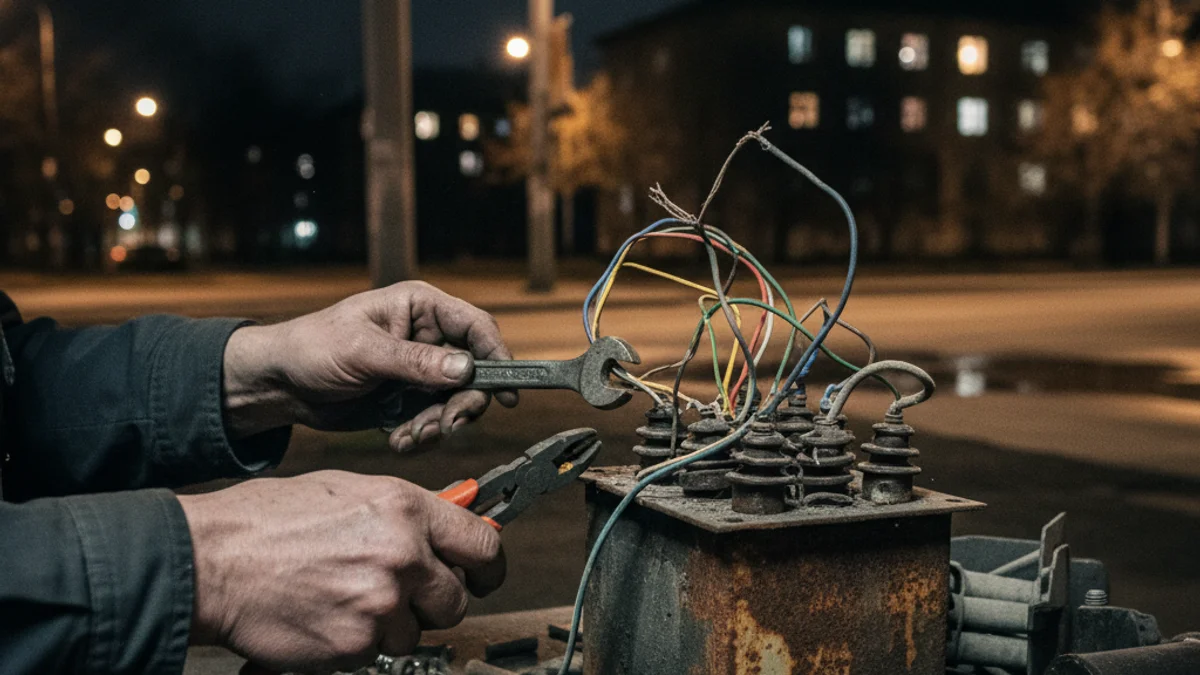 Imatge genèrica d'un carrer fosc o un quadre elèctric amb problemes, simbolitzant un tall de llum.