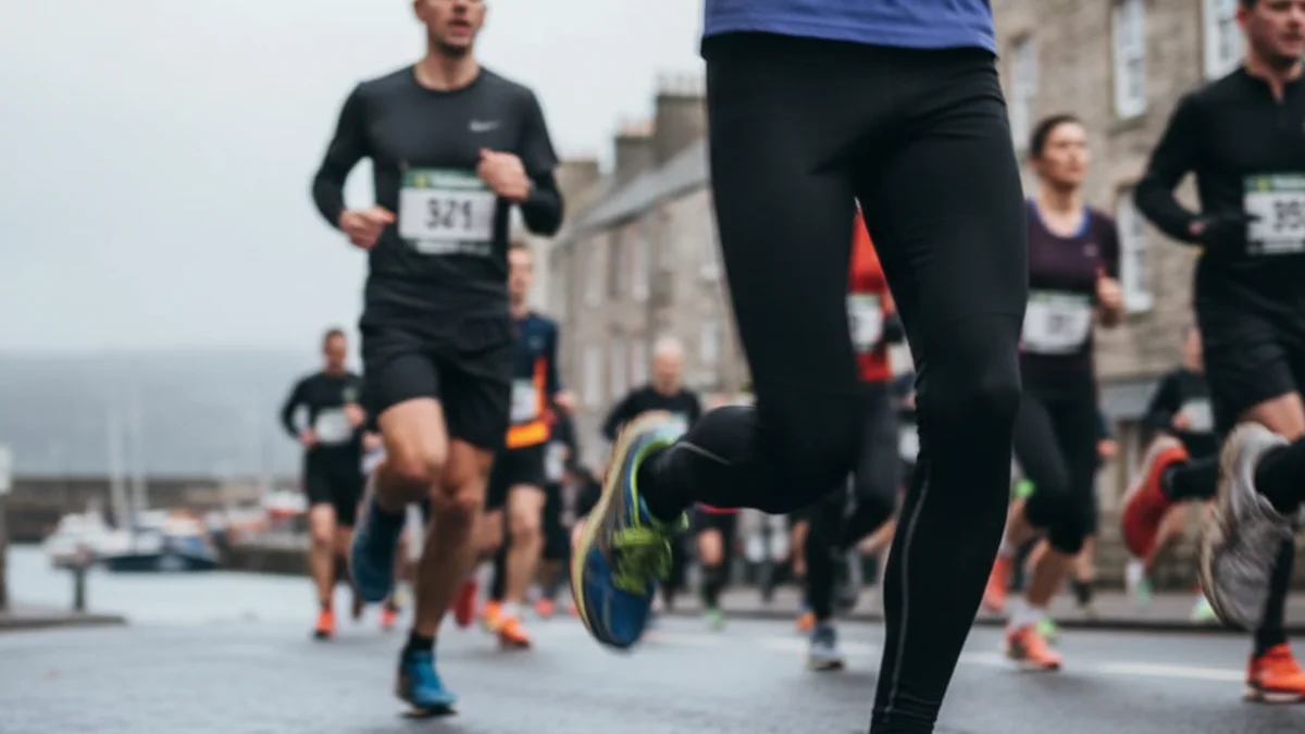 Imatge genèrica de corredors participant en una cursa popular d'hivern en un entorn urbà o costaner.