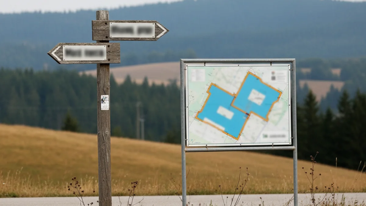 Una silueta d'un edifici municipal o un mapa administratiu amb línies de divisió borroses.