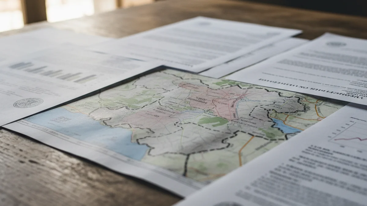 Mapa administratiu o documents oficials que representen el procés de segregació territorial entre municipis del Vallès Occidental.