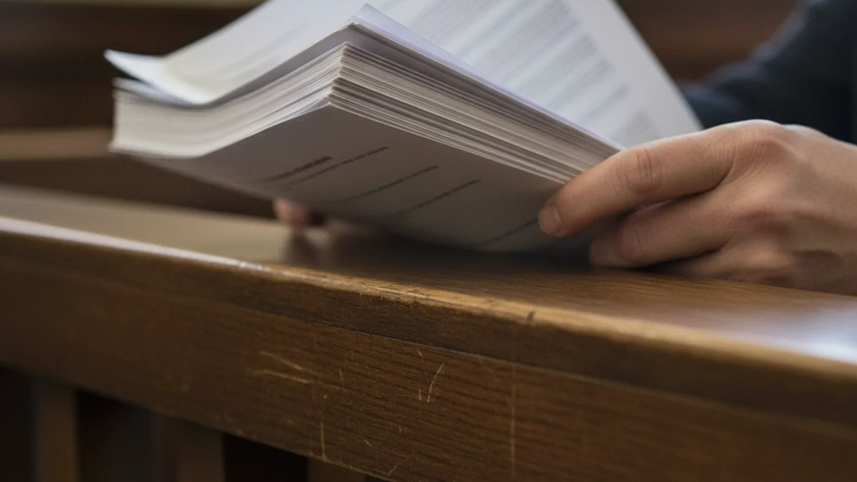 Imatge genèrica d'un entorn judicial o d'una investigació financera, sense persones identificables.