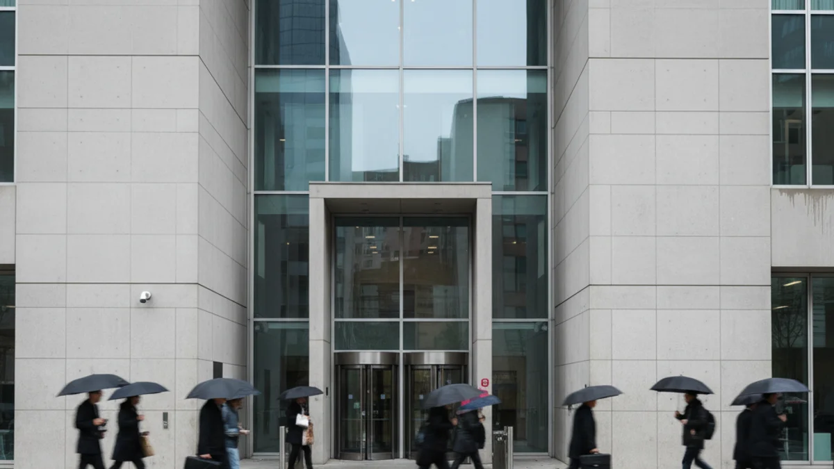 Imatge genèrica d'un edifici judicial o la silueta d'una persona sortint d'un jutjat.