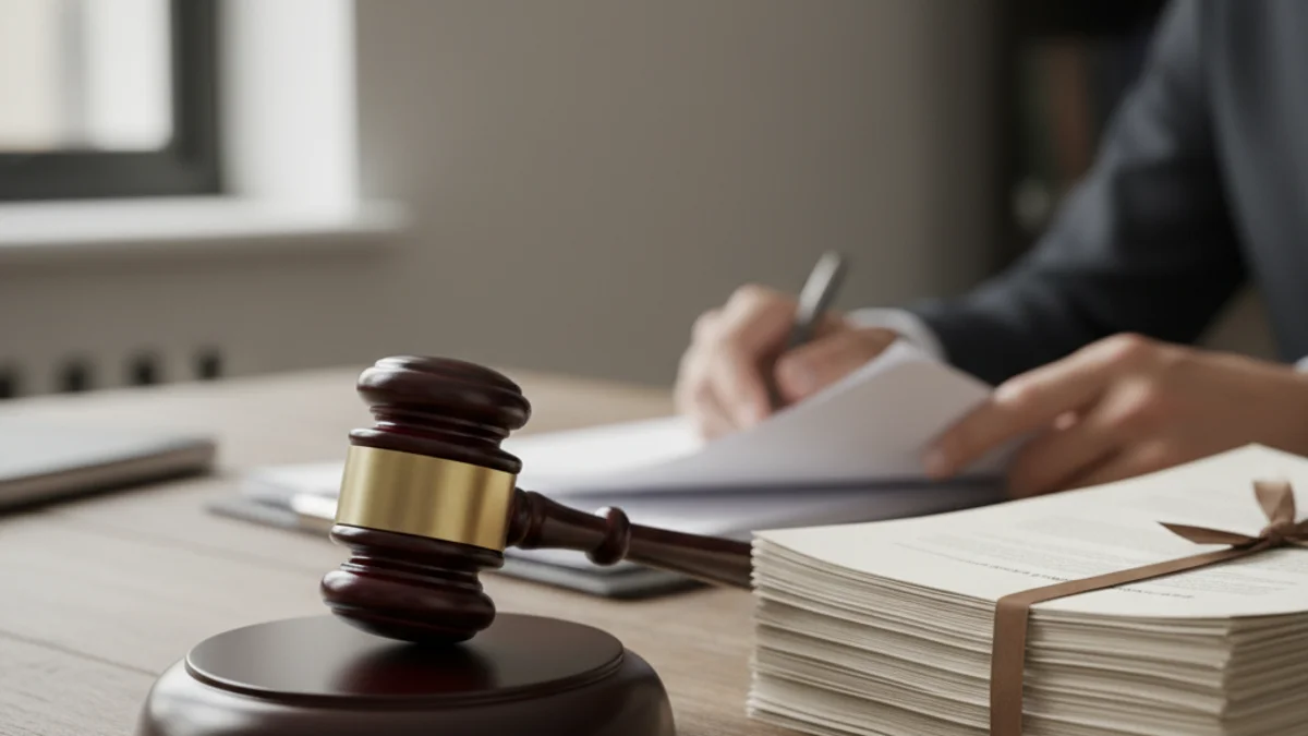 Imatge genèrica d'un edifici judicial o documents legals, simbolitzant una decisió judicial.