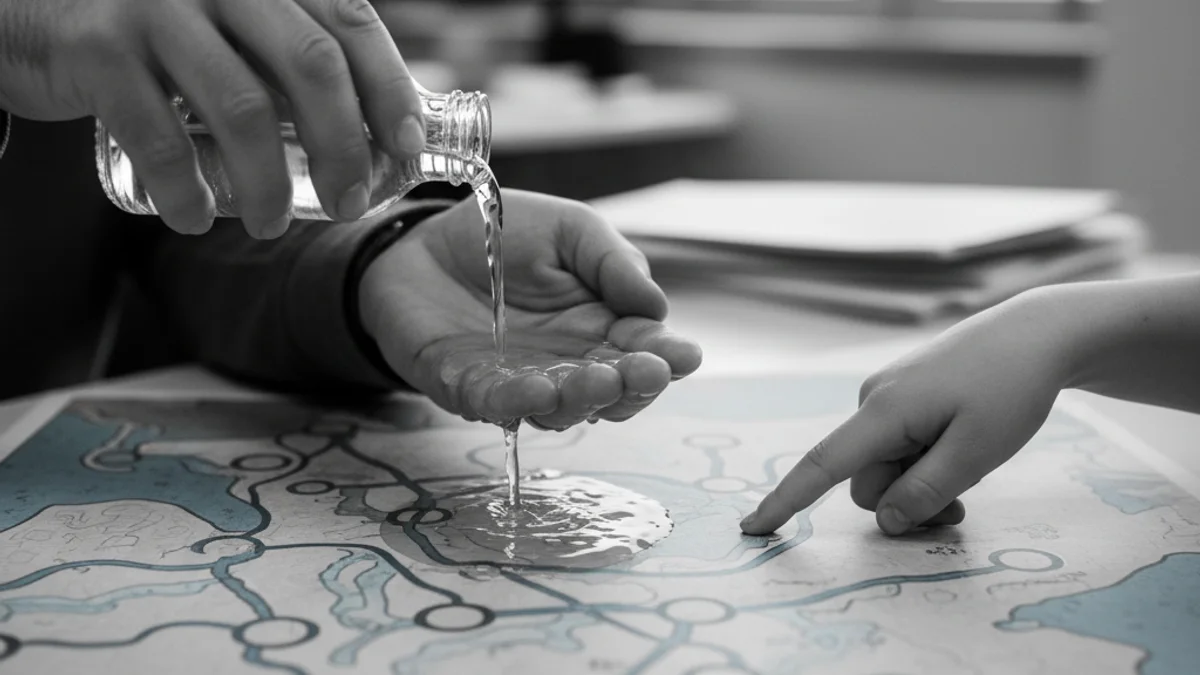 Il·lustració genèrica que representa la gestió sostenible de l'aigua i l'educació ambiental.