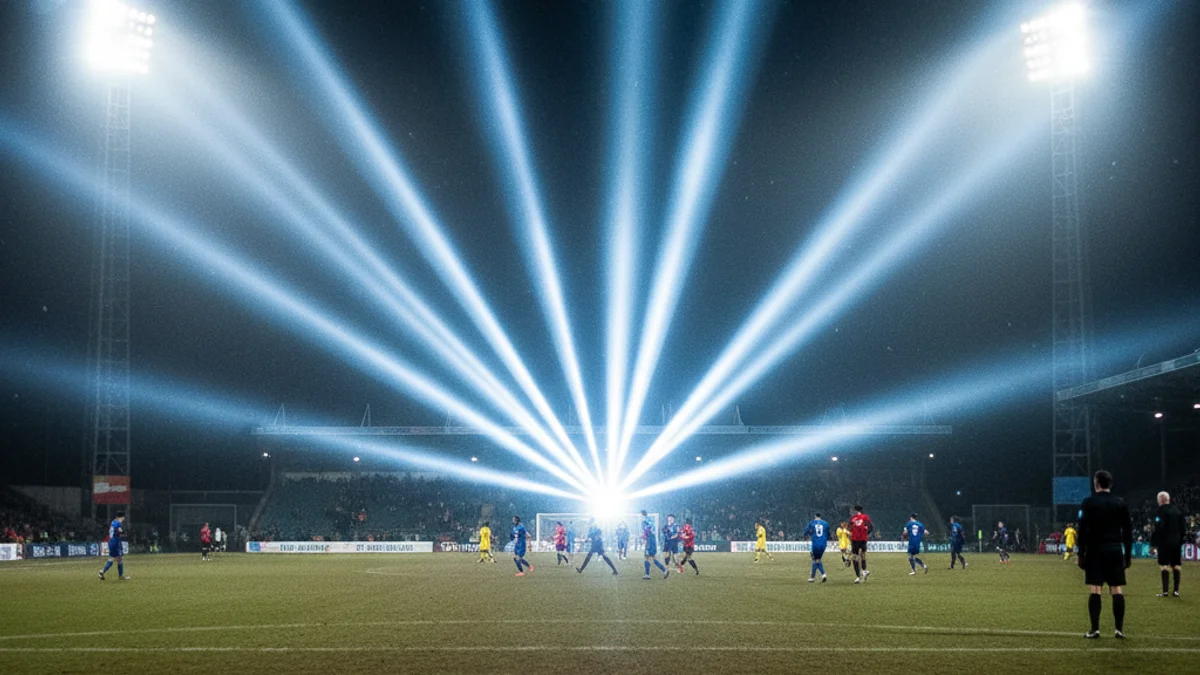 Vista genèrica d'un estadi de futbol amb aficionats a les grades durant un partit de copa.