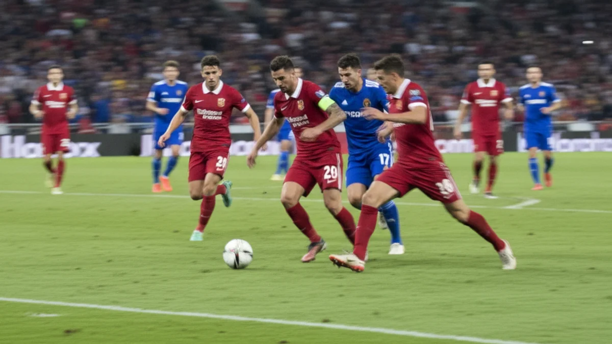 Imatge genèrica d'un partit de futbol amb jugadors en acció, sense cares reconeixibles.