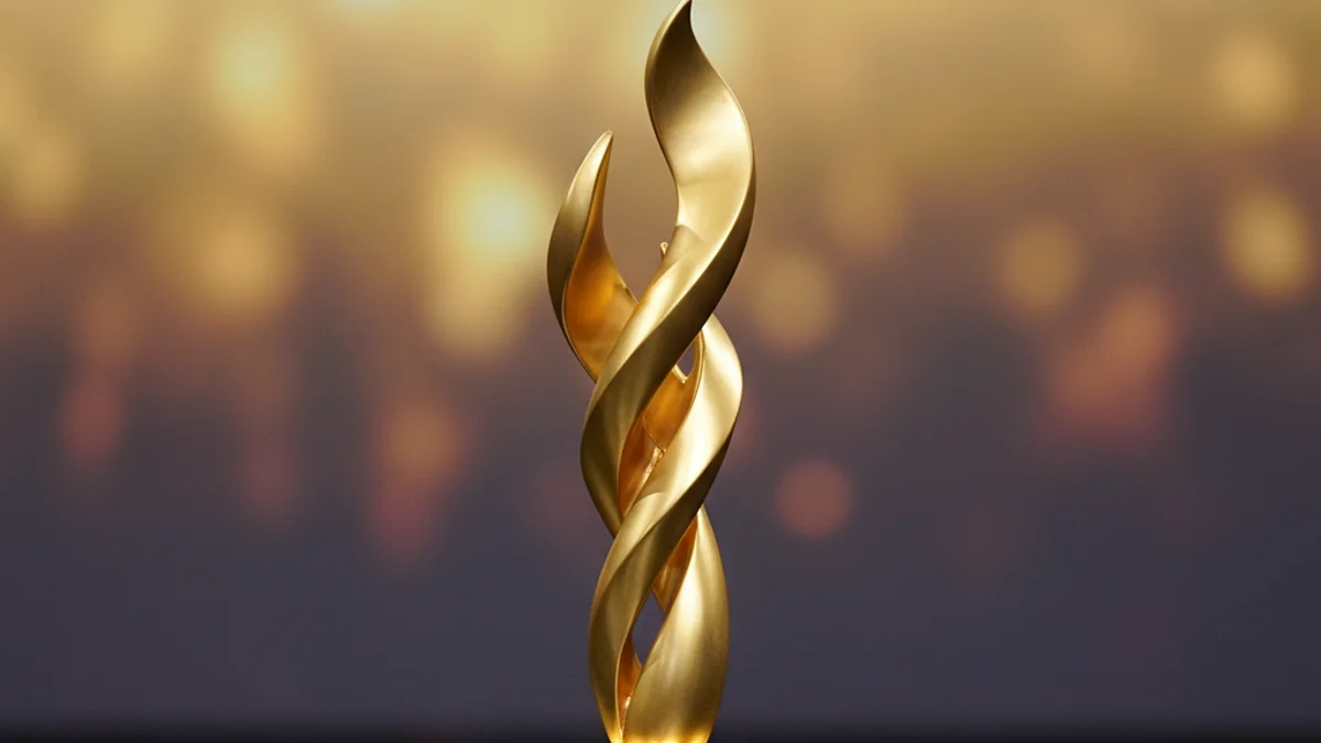 Una estatueta dels Premis Goya sobre un podi il·luminat, simbolitzant el cinema espanyol.