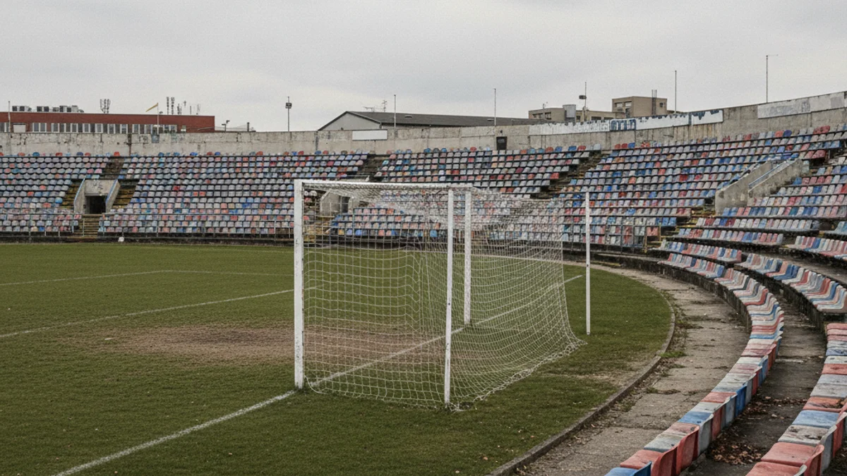 Imatge genèrica d'un camp de futbol antic o un estadi buit, simbolitzant la història esportiva.