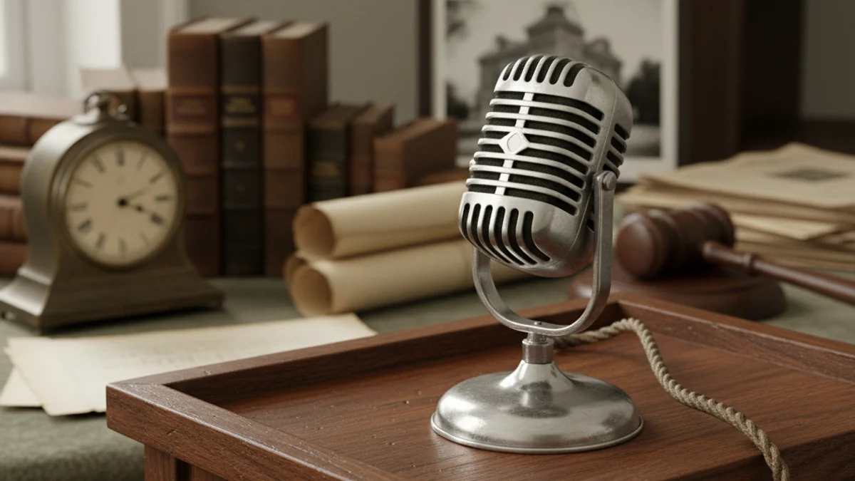 Imatge genèrica d'un podi o un micròfon, simbolitzant la trajectòria pública i institucional d'una figura local.