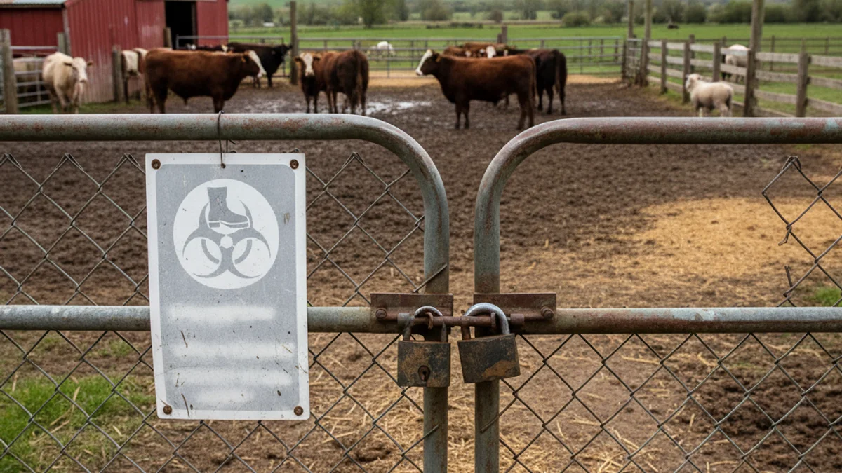 Imatge genèrica d'una granja de bestiar boví amb restriccions sanitàries.