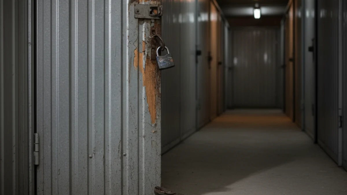 Imatge genèrica d'una zona de trasters comunitaris amb signes de forçament o eines de robatori.