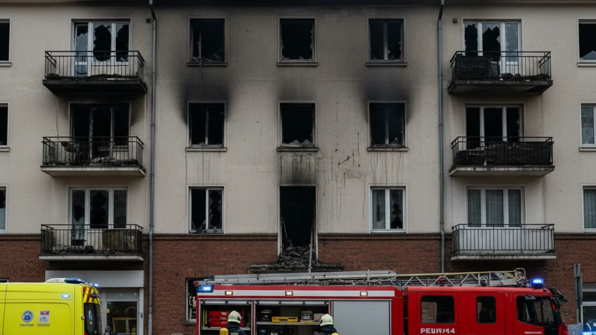 Imatge genèrica de l'edifici afectat o de bombers treballant en un rescat d'emergència.