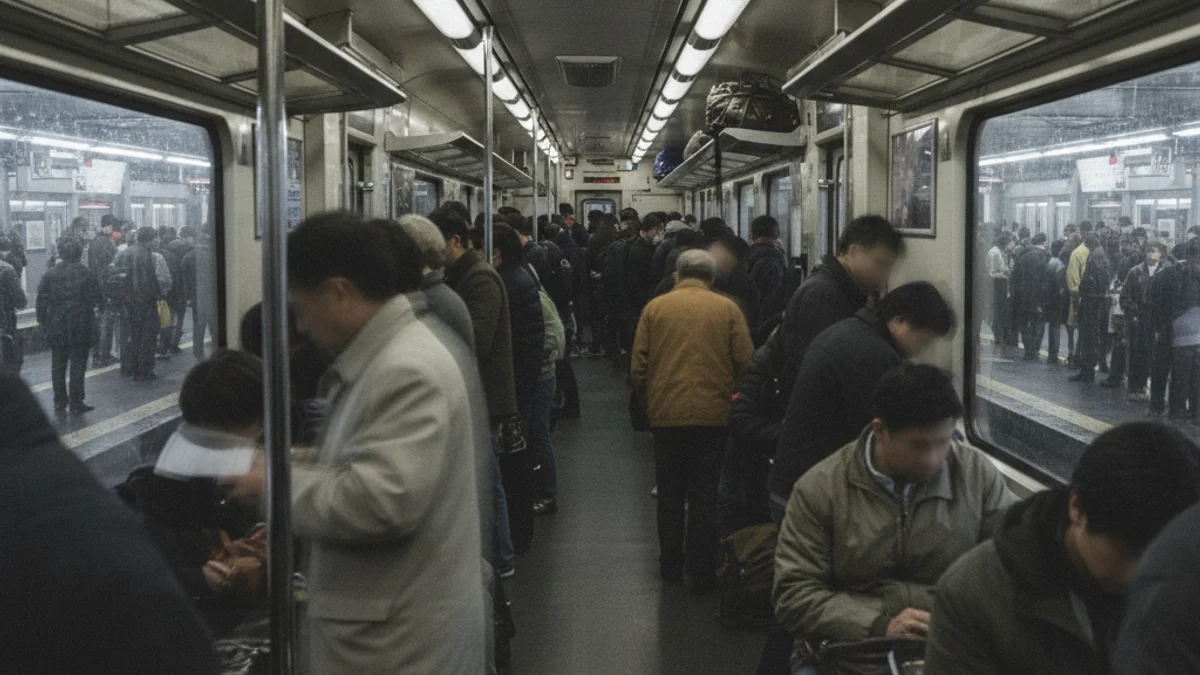 Imatge genèrica de l'interior d'un tren de Rodalies aturat o d'una andana plena de passatgers esperant.