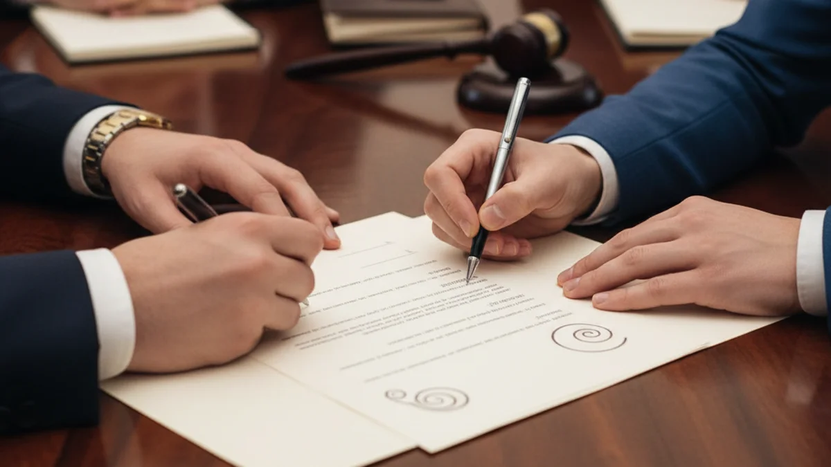 Imatge genèrica d'una reunió institucional o d'unes mans signant un acord sobre transport ferroviari.