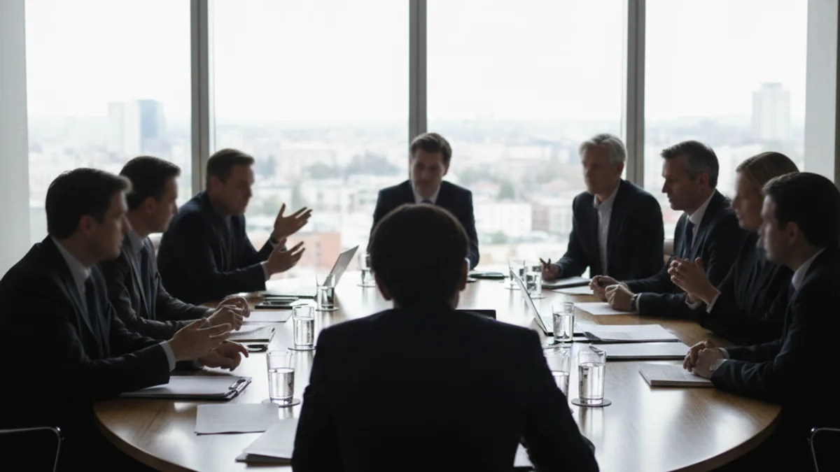 Descripció genèrica d'una reunió d'una organització social en una sala de conferències.