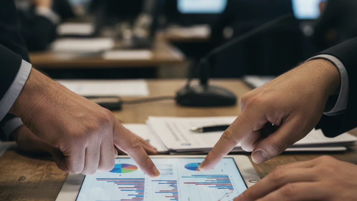 Gràfic econòmic amb fletxes que mostren tendències d'augment i disminució de l'atur.