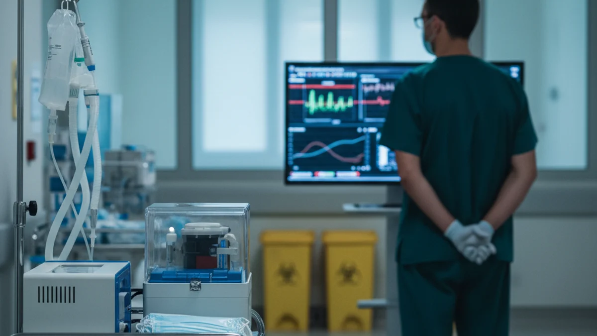 Imatge genèrica d'un passadís d'hospital o d'una sala de tractament mèdic.