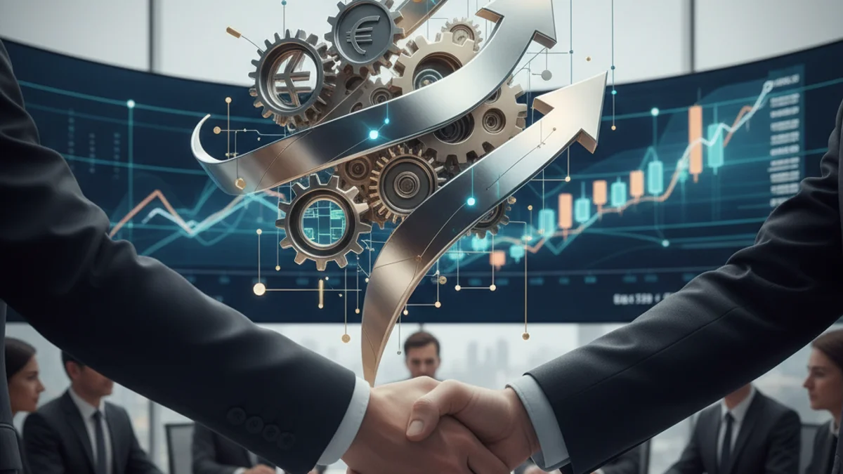 Representació visual d'inversió i creixement econòmic, amb gràfics ascendents i monedes.