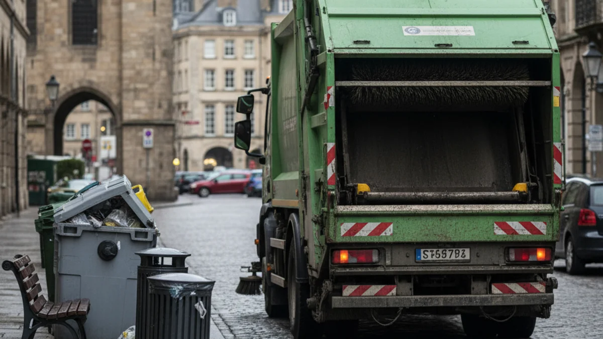 Contenidors de recollida de residus en un carrer de la ciutat, simbolitzant el nou contracte de neteja.