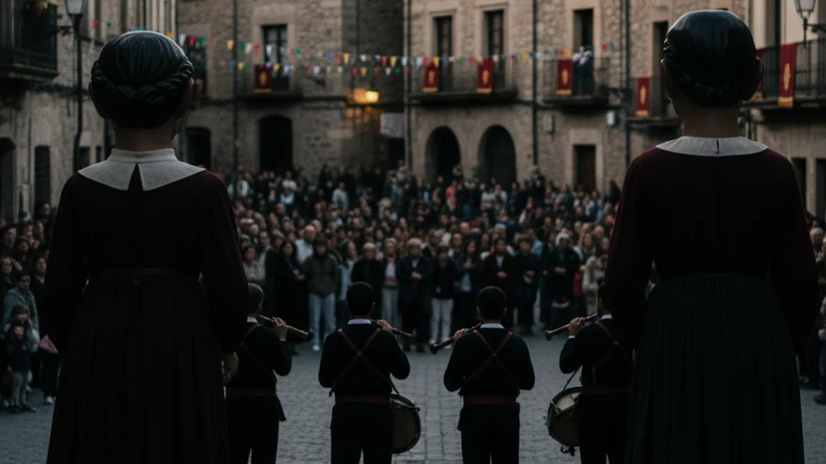 Imatge genèrica d'una plaça amb gegants i grallers, símbol de la Festa Major d'Hivern.