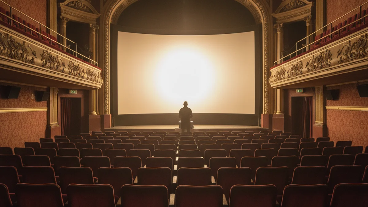 Imatge genèrica d'una sala de cinema buida amb la pantalla il·luminada, simbolitzant una nova programació cultural.