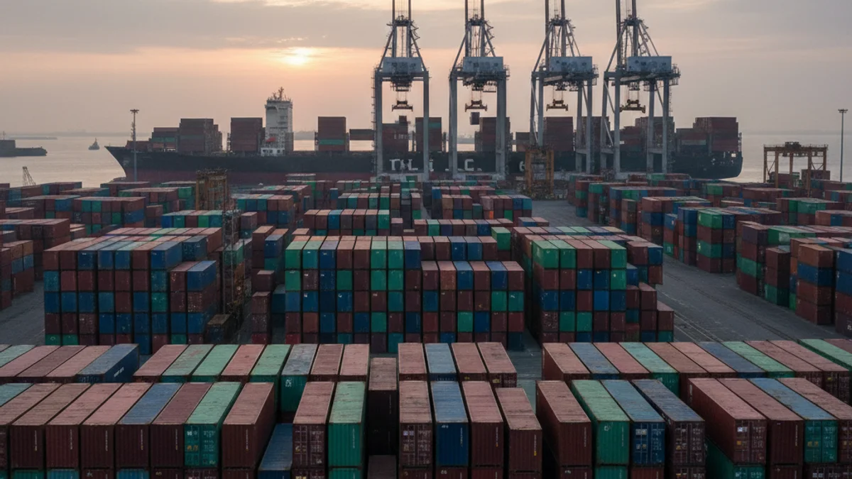 Contenidors i vaixells de càrrega al Port de Tarragona, simbolitzant el comerç internacional i la logística.