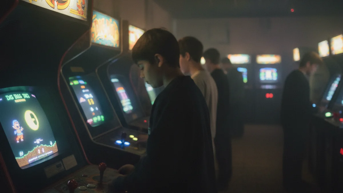 Imatge que evoca la nostàlgia dels anys 80, amb elements retro com un arcade o una bicicleta clàssica.