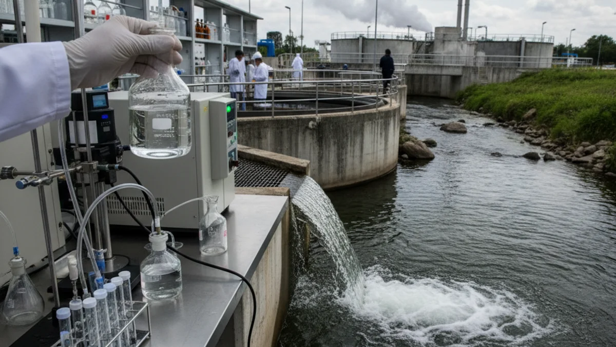 Imatge genèrica d'una planta de tractament d'aigües residuals o un riu amb aigua neta.