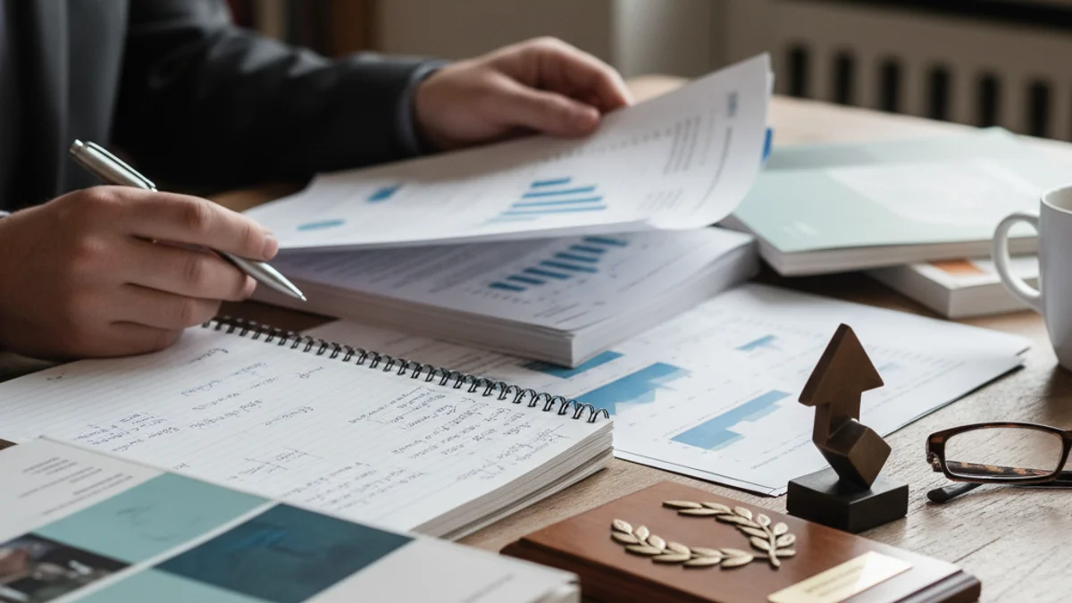 Imatge genèrica d'un estudiant treballant en un projecte de recerca o una taula plena de llibres i notes.