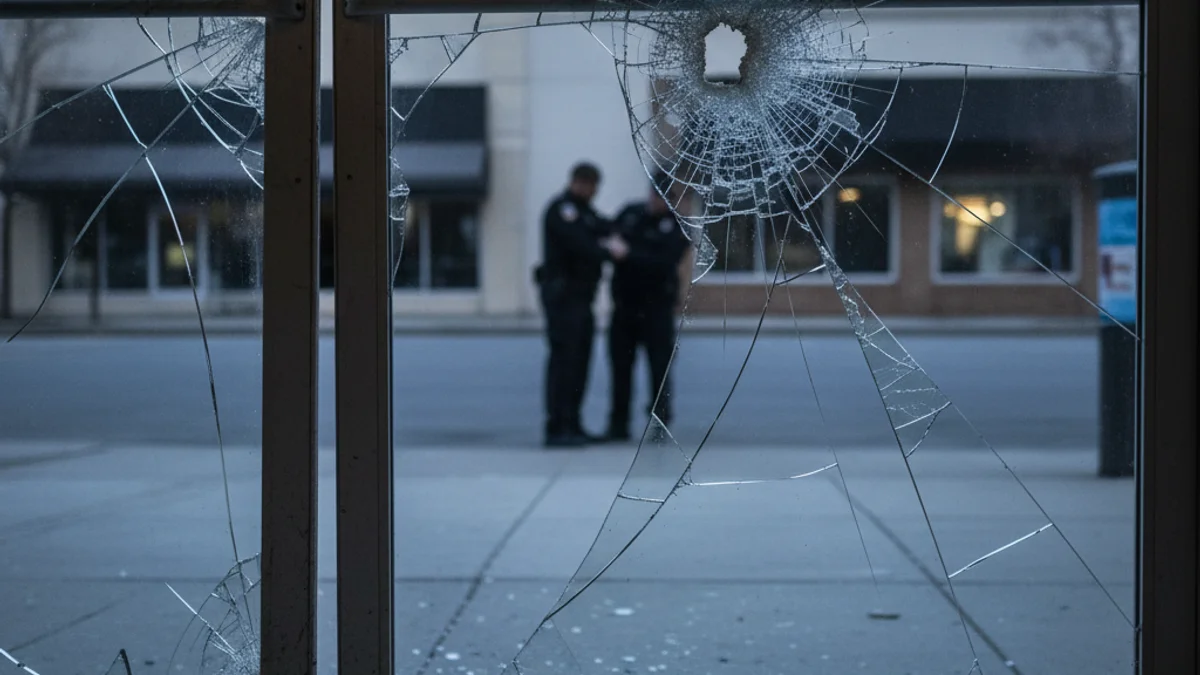 Imatge genèrica d'una intervenció policial o una joieria amb la porta forçada després d'un robatori.