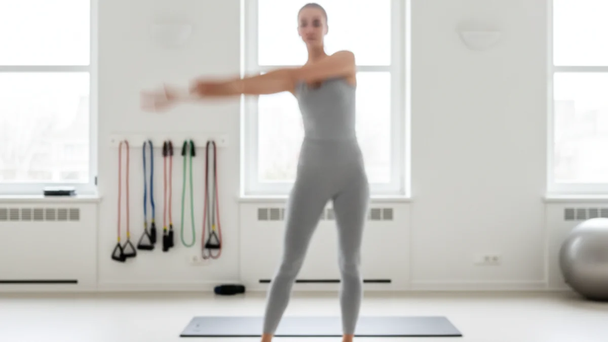 Representació visual d'una persona realitzant exercici terapèutic suau sota supervisió professional.