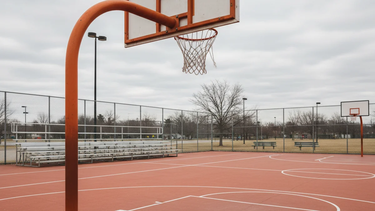 Imatge genèrica d'una pista de bàsquet buida amb cistelles i línies de joc.