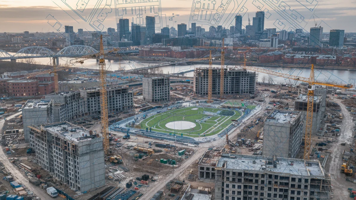 Imatge genèrica d'un plànol urbanístic o una maqueta de nova construcció residencial.