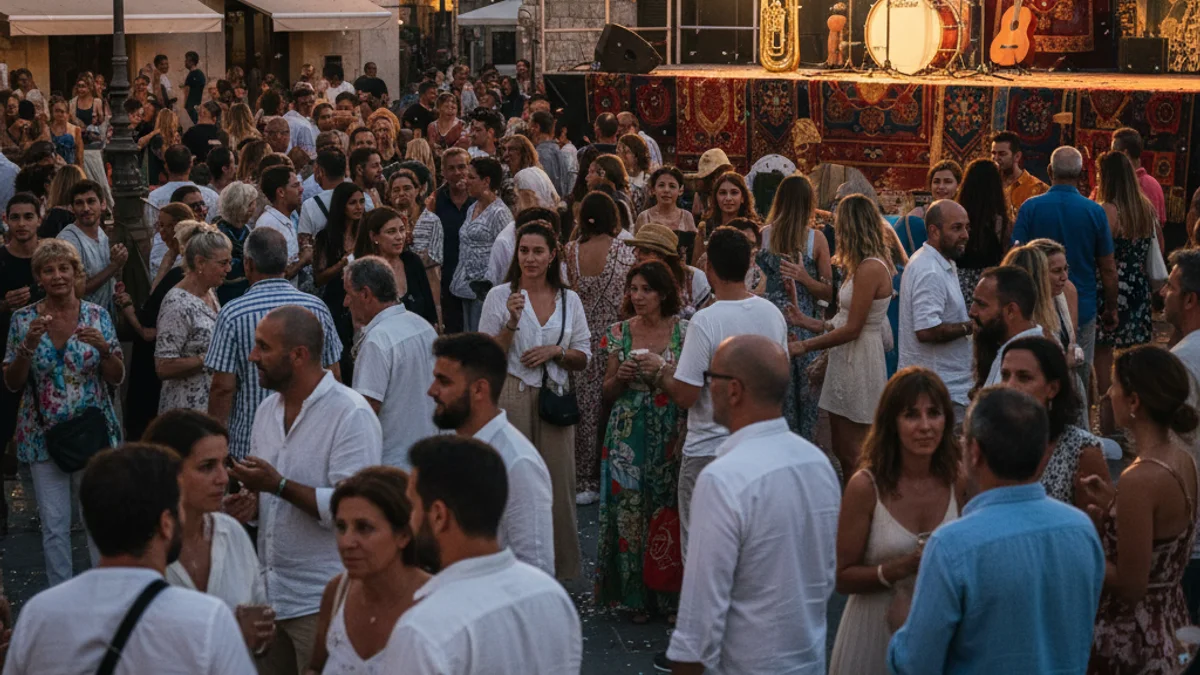 Imagen genérica de una celebración cultural en la calle con gente y ambiente festivo.